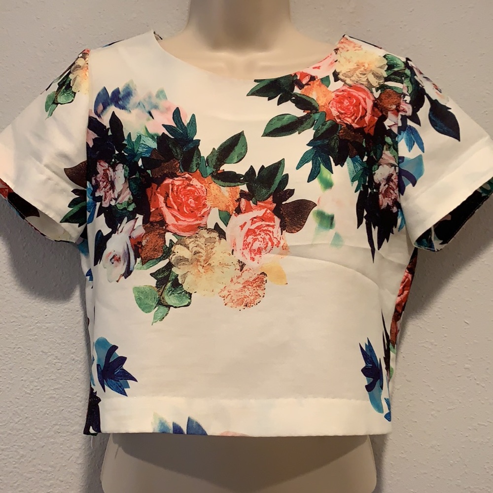 floral Chicwish crop top + full midi skirt set, M - Picture 2 of 11